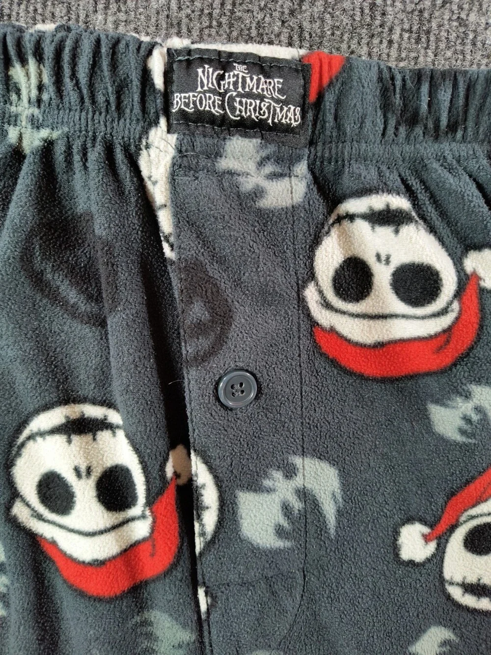 Nightmare Before Christmas Pajama Pants Men’s Lrg Gray Jack Skellington Pumpkin
